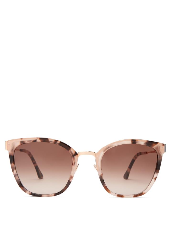 John Dalia Sophie Cat-eye Acetate And Rose-gold Sunglasses