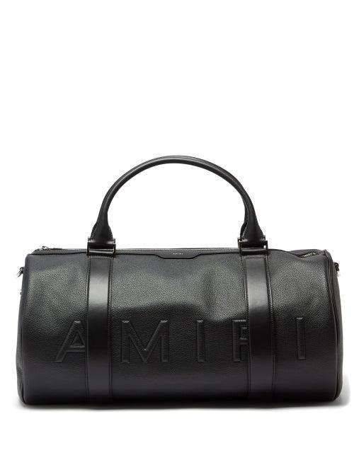Amiri - Logo-embossed Grained-leather Holdall - Mens - Black