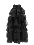 Noir Kei Ninomiya - Tiered Ruffled Tulle Dress - Womens - Black