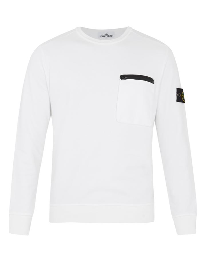 Stone Island Contrast-zip Cotton Sweatshirt
