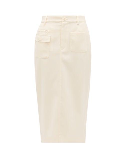 Matchesfashion.com Altuzarra - Mast Wool-blend Pencil Skirt - Womens - Ivory