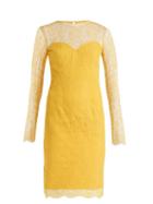 Matchesfashion.com Emilio De La Morena - Julietta Lace And Silk Blend Dress - Womens - Yellow