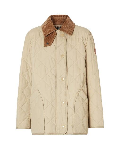 Matchesfashion.com Burberry - Cotswold Vintage Check-lined Quilted Jacket - Womens - Dark Beige