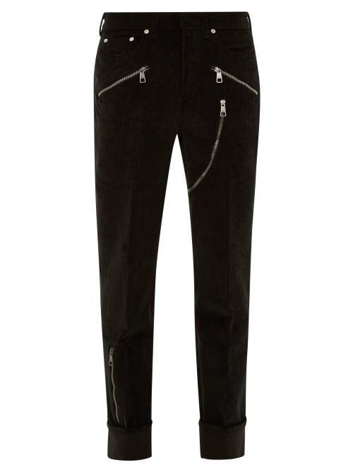 Matchesfashion.com Neil Barrett - Zipped Pocket Cotton Blend Corduroy Trousers - Mens - Black