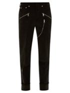 Matchesfashion.com Neil Barrett - Zipped Pocket Cotton Blend Corduroy Trousers - Mens - Black