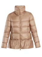 Moncler Anet Ruffled-hem Quilted Down Coat