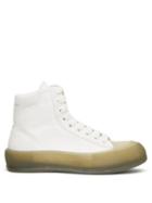 Alexander Mcqueen - Deck Plimsoll Leather High-top Trainers - Mens - White