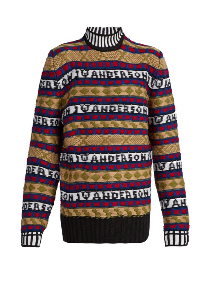 Jw Anderson Logo-intarsia Fair Isle Sweater