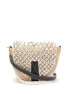 Matchesfashion.com Jw Anderson - Bike Small Macram And Leather Cross Body Bag - Womens - Beige Navy