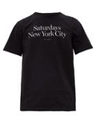 Matchesfashion.com Saturdays Nyc - Miller Logo Print Cotton T Shirt - Mens - Black