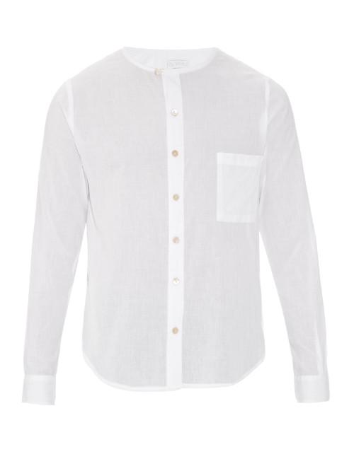 By Walid Bobby Collarless Cotton Shirt