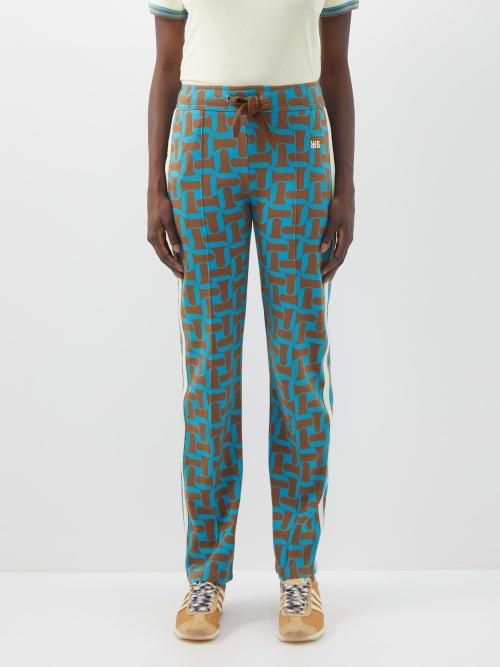 Wales Bonner - Symphony Organic-cotton Track Pants - Womens - Brown Blue