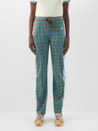Wales Bonner - Symphony Organic-cotton Track Pants - Womens - Brown Blue