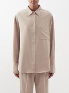 The Frankie Shop - Lui Pinstriped Shirt - Womens - Camel