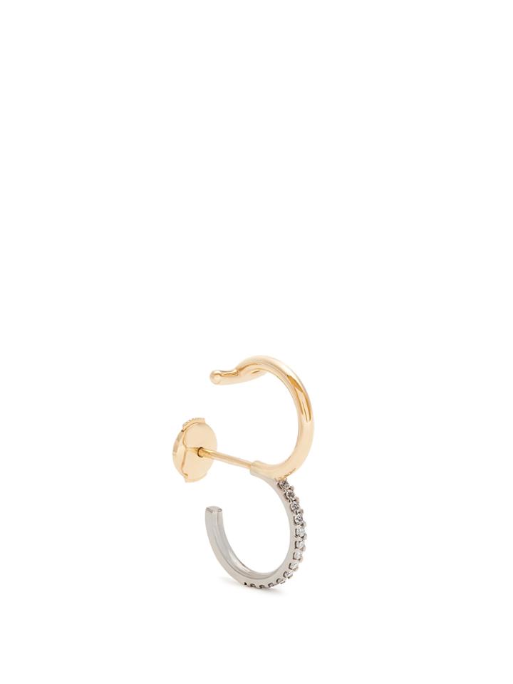 Charlotte Chesnais Fine Jewellery Galilea Small Diamond & Gold Single Earring