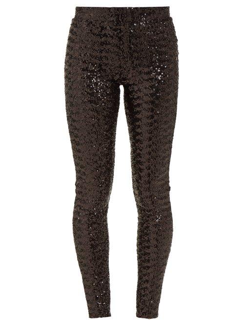 Matchesfashion.com Isabel Marant - Odiz Sequined Skinny Fit Trousers - Womens - Black