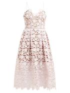 Matchesfashion.com Self-portrait - Azaelea Floral Lace Midi Dress - Womens - Light Pink