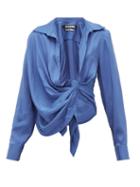 Matchesfashion.com Jacquemus - Bahia Knotted Twill Shirt - Womens - Blue