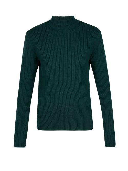 Bottega Veneta - Roll-neck Ribbed-cashmere Sweater - Mens - Dark Green