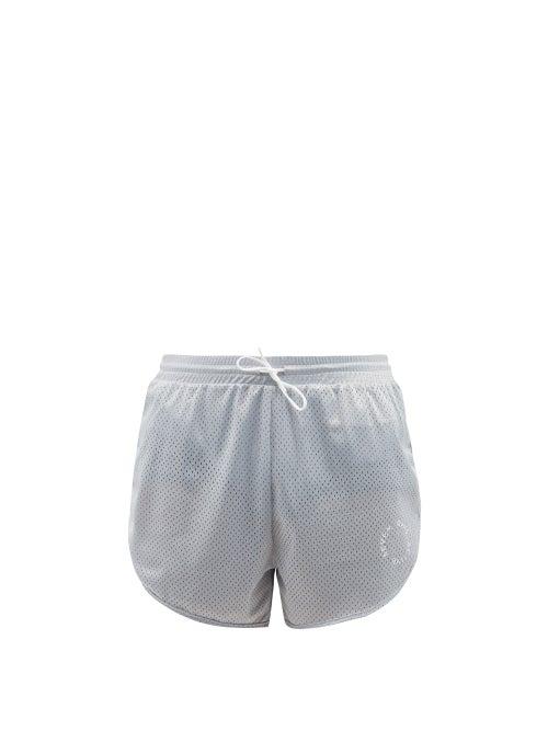 7 Days Active - Logo-print Mesh Running Shorts - Mens - Light Grey