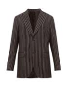 Matchesfashion.com Cobra S.c. - Peak Lapel Pinstripe Wool Blazer - Mens - Black