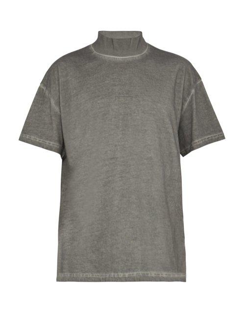 Matchesfashion.com A-cold-wall* - Logo Ribbed Cotton T Shirt - Mens - Grey