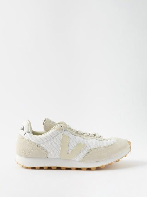 Veja - Rio Branco Suede-paneled Mesh Trainers - Mens - Beige White