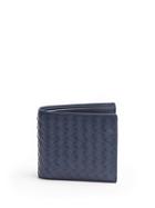Matchesfashion.com Bottega Veneta - Intrecciato Bi Fold Leather Wallet - Mens - Royal Blue
