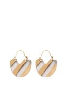 Matchesfashion.com Vanda Jacintho - Striped Half Moon Resin Earrings - Womens - Gold