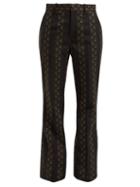 Matchesfashion.com Gucci - Floral Jacquard Wool And Silk Blend Trousers - Womens - Black Multi