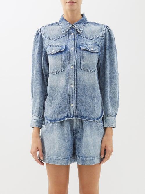 Isabel Marant Toile - Tahisse Denim Shirt - Womens - Light Blue