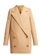 Matchesfashion.com Stella Mccartney - Double Breasted Wool Twill Peacoat - Womens - Camel