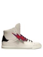 Fendi Faces High-top Leather Trainers