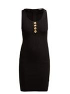 Matchesfashion.com Balmain - Ribbed Knit Mini Dress - Womens - Black