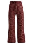 Chloé Houndstooth Wool-blend Flared Trousers