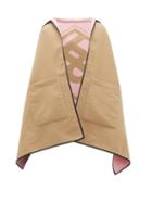 Matchesfashion.com Burberry - Logo-jacquard Wool-blend Hooded Poncho - Womens - Beige