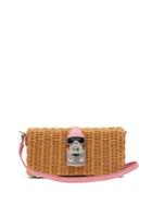 Matchesfashion.com Miu Miu - Leather Trimmed Wicker Bag - Womens - Pink Multi