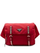 Matchesfashion.com Prada - New Vela Leather Trimmed Belt Bag - Womens - Red Multi