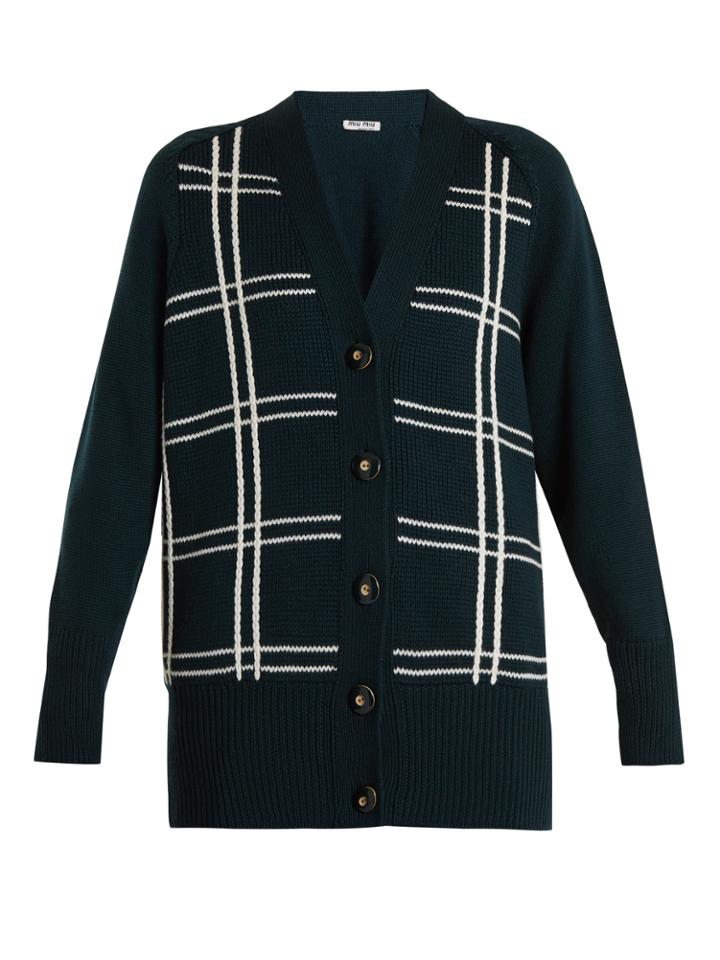 Miu Miu Braid-embroidered Wool Cardigan