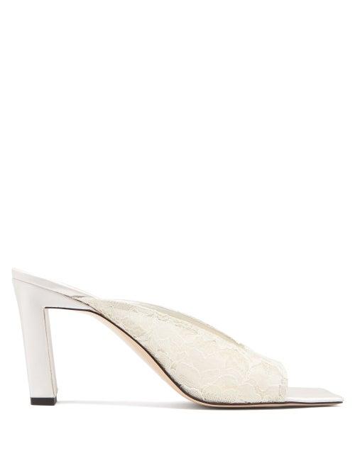 Matchesfashion.com Wandler - Isa Square Open-toe Lace Mules - Womens - White