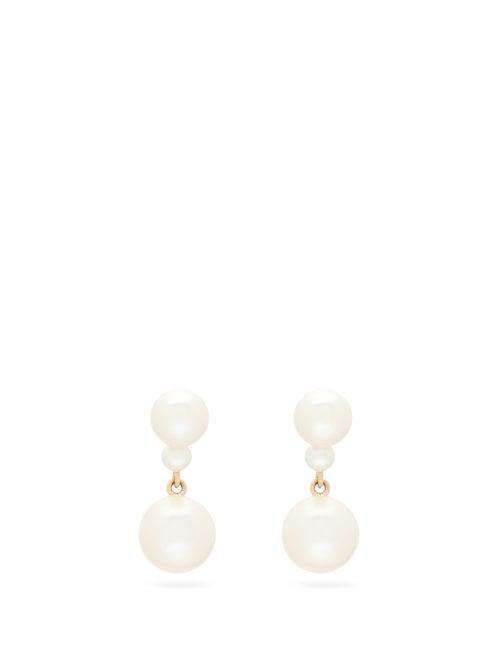 Matchesfashion.com Sophie Bille Brahe - Giudecca Pearl & 14kt Gold Drop Earrings - Womens - Pearl
