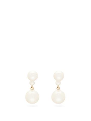 Matchesfashion.com Sophie Bille Brahe - Giudecca Pearl & 14kt Gold Drop Earrings - Womens - Pearl