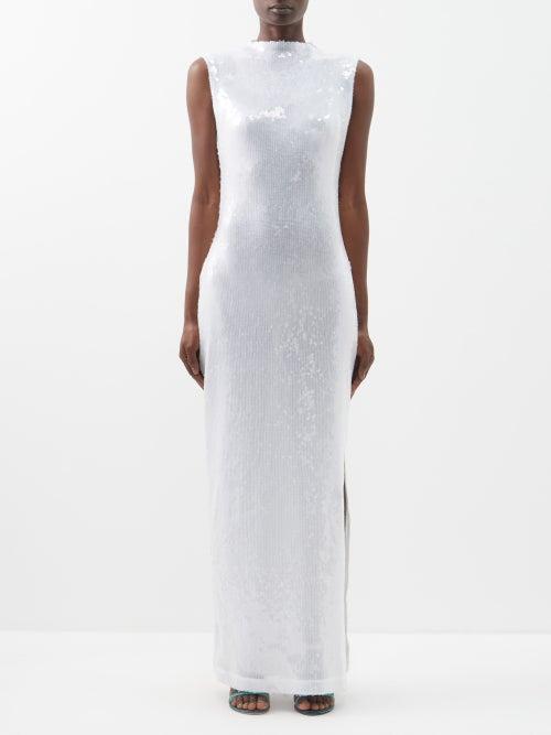 16arlington - Mira Sequin-embellished Sleeveless Dress - Womens - Clear