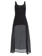 Le Kasha - Idfa Scoop-neck Organic Linen-gauze Dress - Womens - Black