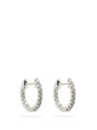 Matchesfashion.com Rosa De La Cruz - Diamond & 18kt White Gold Hoop Earrings - Womens - White Gold