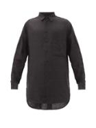 Matchesfashion.com Raey - Longline Linen Shirt - Mens - Black
