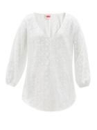 Matchesfashion.com Solid & Striped - The Devon V-neck Broderie-anglaise Tunic - Womens - White