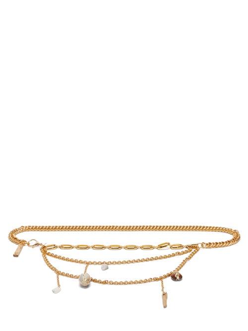 Matchesfashion.com Marine Serre - Charm Pendant Chain Belt - Womens - Gold