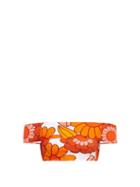Matchesfashion.com Dodo Bar Or - Ceccile Floral Print Stretch Jersey Bikini Top - Womens - Orange Print