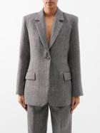 Co - Single-breasted Herringbone Wool Blazer - Womens - Dark Grey
